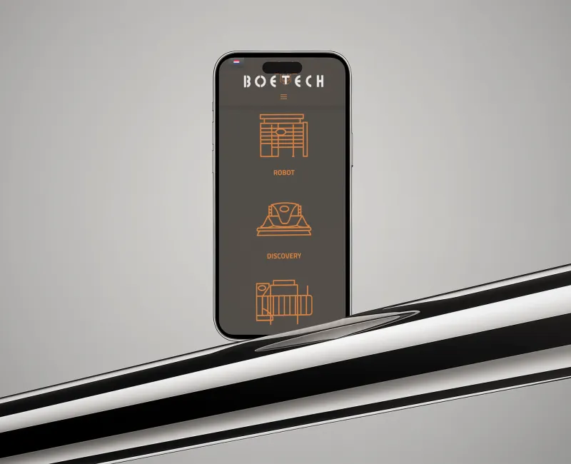 Detail van de website voor Boetech, 2