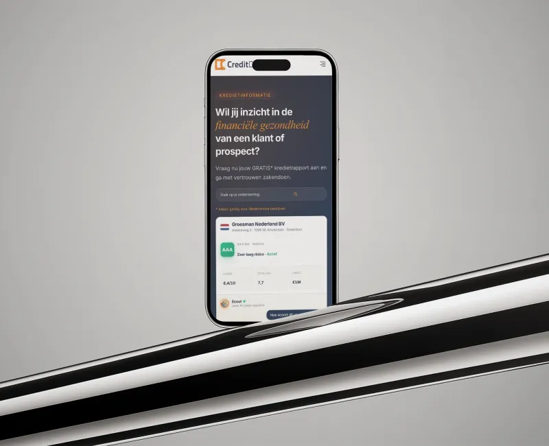 Detail van de website voor CreditDevice, 1